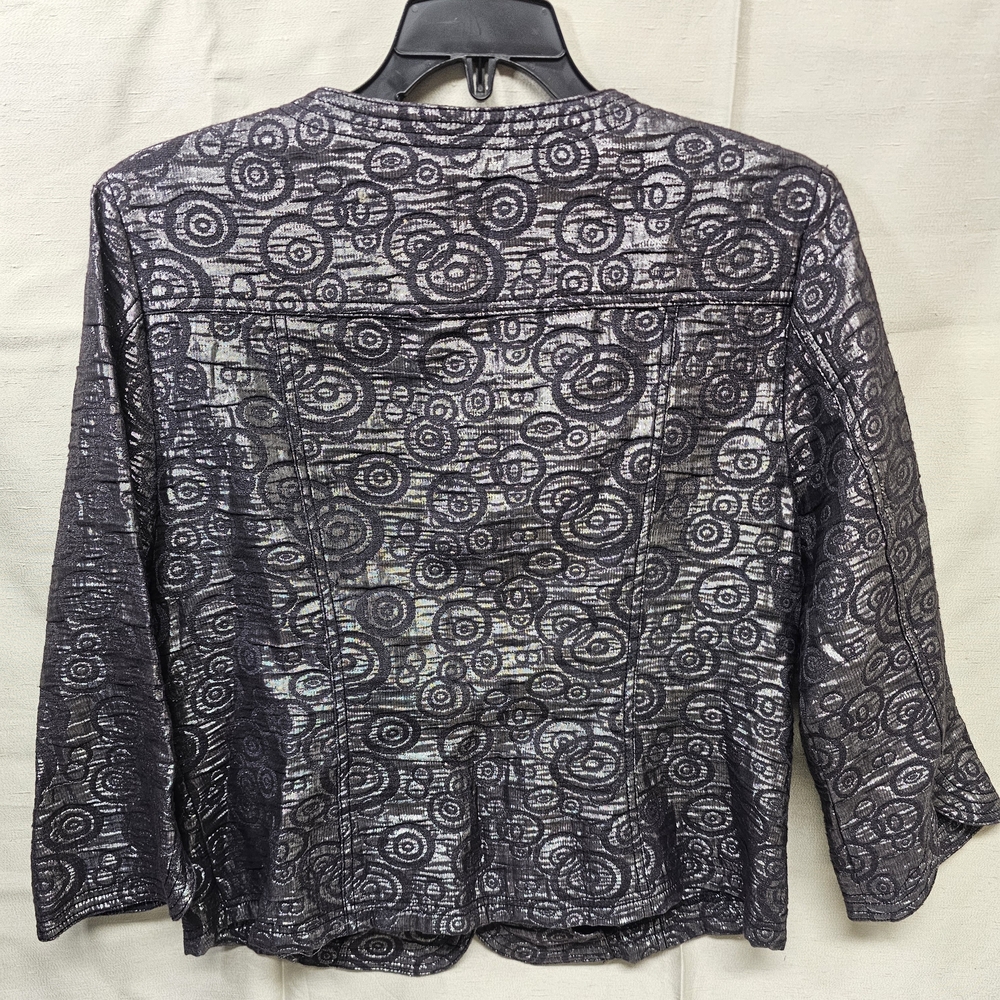 Ruby Rd. Black And Silver Circular Pattern Blazer… - image 7